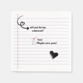 Serviette En Papier Serez-Vous Mon Valentine Note Naples (Devant)