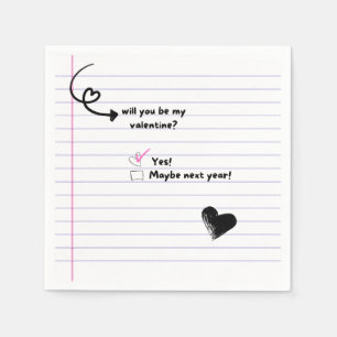 Serviette En Papier Serez-Vous Mon Valentine Note Naples