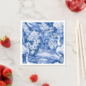Serviette En Papier Série Chinoserie Bleu et Blanc Design 8 (En situation)