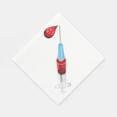 Serviette En Papier Seringue De Sang Avec Une Baisse Rouge (Coin)