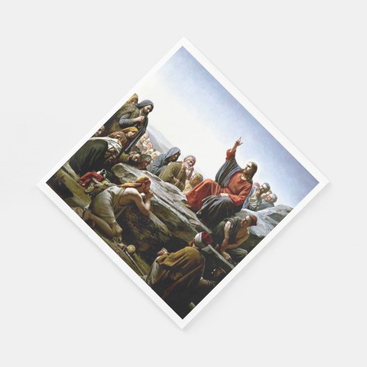 Serviette En Papier Sermon sur le Mont - Carl Bloch peinture (Coin)