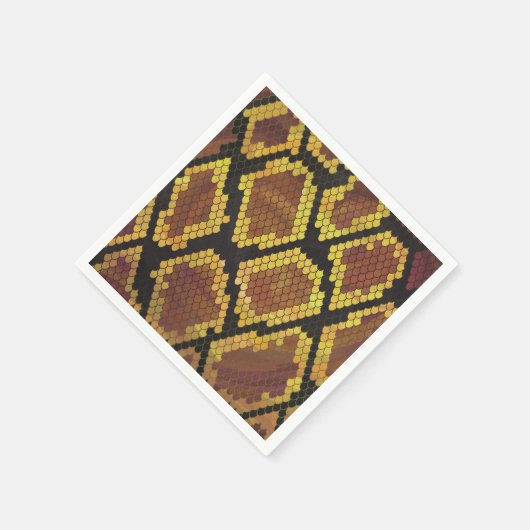 Serviette En Papier Serpent Brown et impression or (Coin)