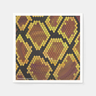 Serviette En Papier Serpent Brown et impression or