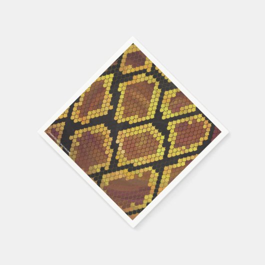 Serviette En Papier Serpent Brown et impression or (Coin)