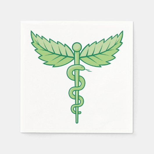 Serviette En Papier Serpent Caduceus Papier Naples (Devant)
