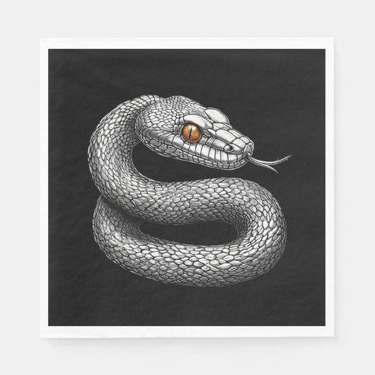 Serviette En Papier Serpent d'argent (Devant)