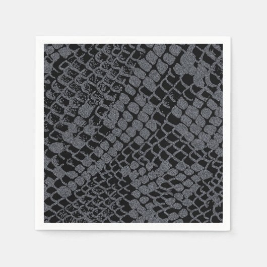 Serviette En Papier Serpent d'argent Imprimer Papier Cocktail Serviett (Devant)