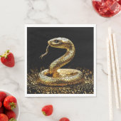 Serviette En Papier Serpent doré (En situation)