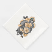 Serviette En Papier Serpent et roses jaunes (Coin)
