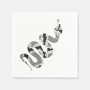 Serviette En Papier Serpent gris et silhouette gris clair