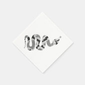 Serviette En Papier Serpent gris et silhouette gris clair (Coin)