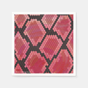 Serviette En Papier Serpent noir et rouge