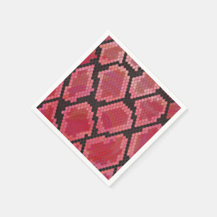 Serviette En Papier Serpent noir et rouge