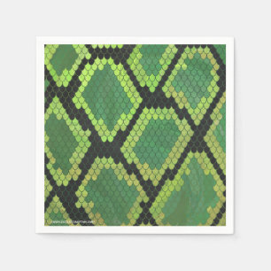 Serviette En Papier Serpent noir et vert