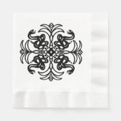 Serviette En Papier Serpent tribal noir et bleu (Devant)