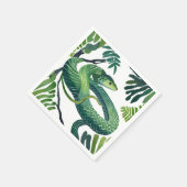Serviette En Papier Serpent vert | Année de l'aquarelle des serpents (Coin)