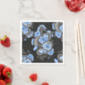 Serviette En Papier Serpents et roses bleus (En situation)