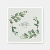 Serviette En Papier Serre de couronnes vertes Mariage vert (Devant)