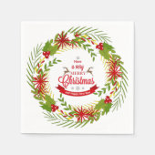 Serviette En Papier Serre de Noël avec Mistletoe (Devant)