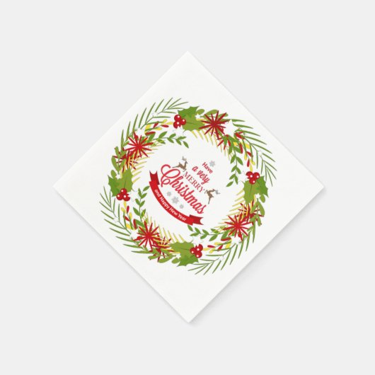 Serviette En Papier Serre de Noël avec Mistletoe (Coin)