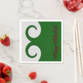 Serviette En Papier Serre de Noël Vert et blanc (En situation)