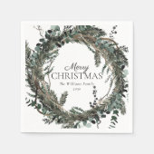 Serviette En Papier Serre d'hiver rustique Dusty Joyeux Noël (Devant)