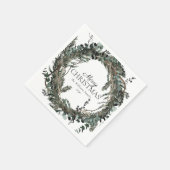 Serviette En Papier Serre d'hiver rustique Dusty Joyeux Noël (Coin)
