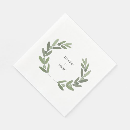 Serviette En Papier Serre d'olive verte personnalisée (Coin)