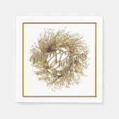 Serviette En Papier Serre d'or Joyeux papier de Noël (Devant)