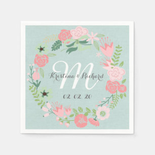 Serviette En Papier Serre Florale Papier Mariage personnalisé serviett