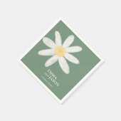 Serviette En Papier Serre Green Boho Daisy Floral Napkins (Coin)