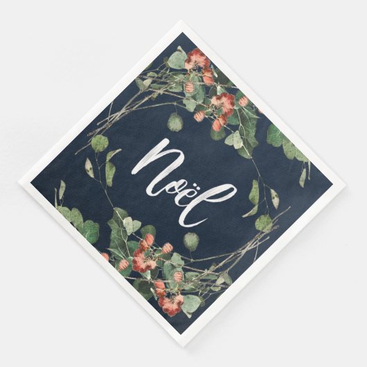 Serviette En Papier Serre Noel/Noël avec baies (Coin)