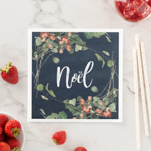 Serviette En Papier Serre Noel/Noël avec baies (En situation)