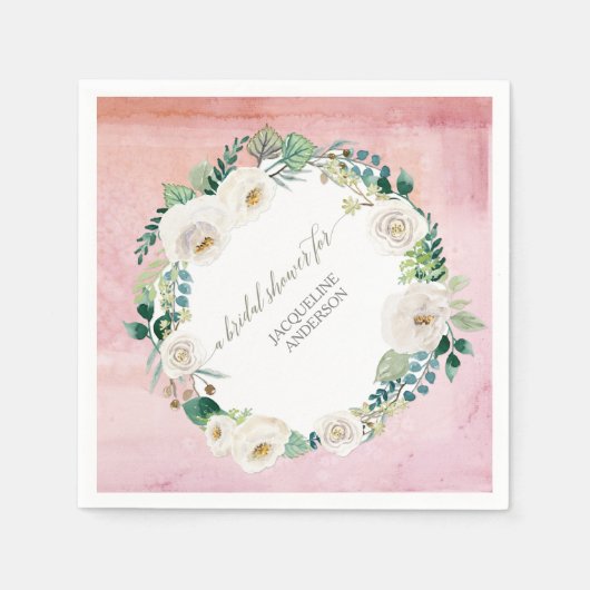 Serviette En Papier Serre rose Rose d'albâtre rustique Folio (Devant)