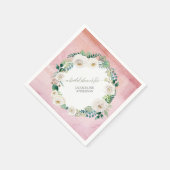 Serviette En Papier Serre rose Rose d'albâtre rustique Folio (Coin)