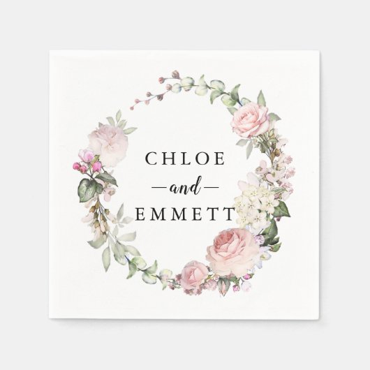 Serviette En Papier Serre rose rose rose rousse rustique (Devant)