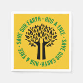 Serviette En Papier Serrer un arbre sauver notre terre (Devant)