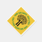 Serviette En Papier Serrer un arbre sauver notre terre (Coin)