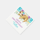 Serviette En Papier Serres en papier d'anniversaire de fille turquoise (Coin)