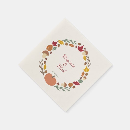 Serviette En Papier Serres et serviettes Mariages de automne (Coin)