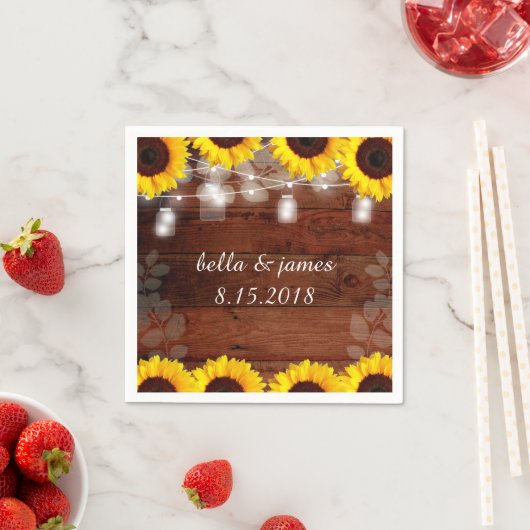 Serviette En Papier Serrure Rustique Lumières Tournesol Papier (En situation)