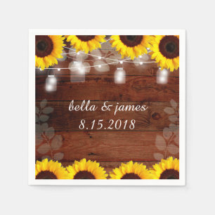 Serviette En Papier Serrure Rustique Lumières Tournesol Papier