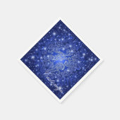 Serviette En Papier Serrures bleu céleste & Étoiles (Coin)