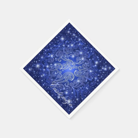 Serviette En Papier Serrures bleu céleste & Étoiles (Coin)