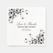 Serviette En Papier Serrures élégantes Mariage noir et blanc (Devant)