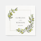 Serviette En Papier Serrures en olivier encadrent des serviettes maria (Devant)