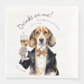 Serviette En Papier Serveur Beagle Adorable Aquarelle Personnalisable (Devant)