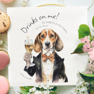 Serviette En Papier Serveur Beagle Adorable Aquarelle Personnalisable