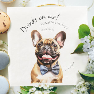 Serviette En Papier Serveur Bouledogue Français Charmeur Aquarelle