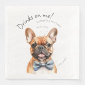 Serviette En Papier Serveur charmant Bulldog français aquarelle (Devant)